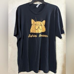 Bella Canvas Black Tee with Cat Graphic